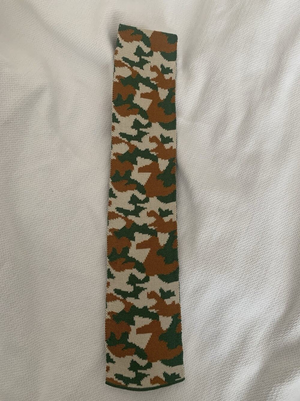 Rare Square-End Tie Camo from Okley ( Italy) 100% Silk